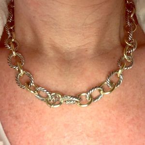 David Yurman 17 in. Oval link TT necklace.